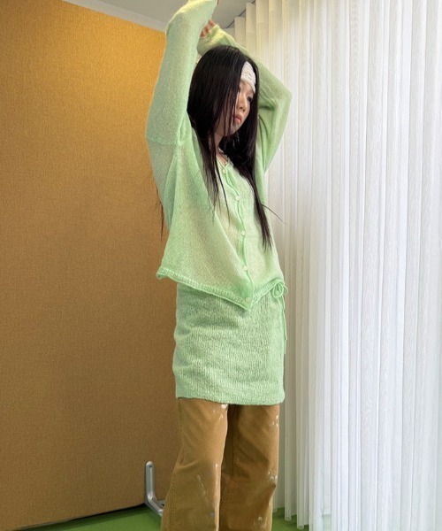 almo(アルモ)の「【LAMPOON】ニットセットアップ(セットアップ・レディース・グレー/グリーン・FREE)」の4枚目の写真