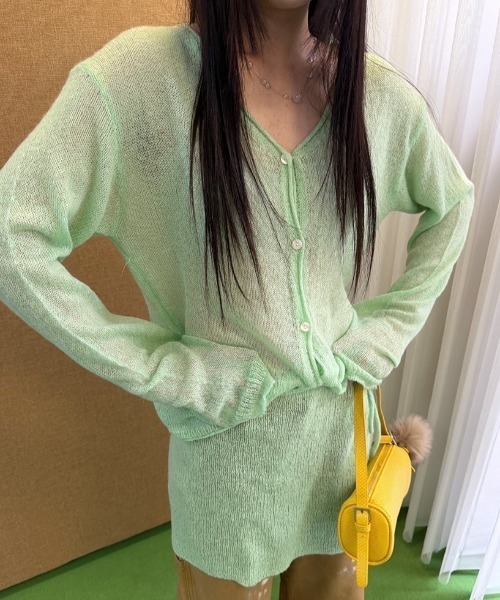 almo(アルモ)の「【LAMPOON】ニットセットアップ(セットアップ・レディース・グレー/グリーン・FREE)」の6枚目の写真