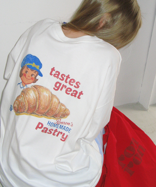 RONRON(ロンロン)の「VINTAGE CROISSANT OVER FIT LONG SLEEVE WHITE(Tシャツ/カットソー・レディース・その他・FREE)」の4枚目の写真