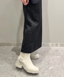 【軽量】【撥水加工】 クリスタルバックル ショートブーツ