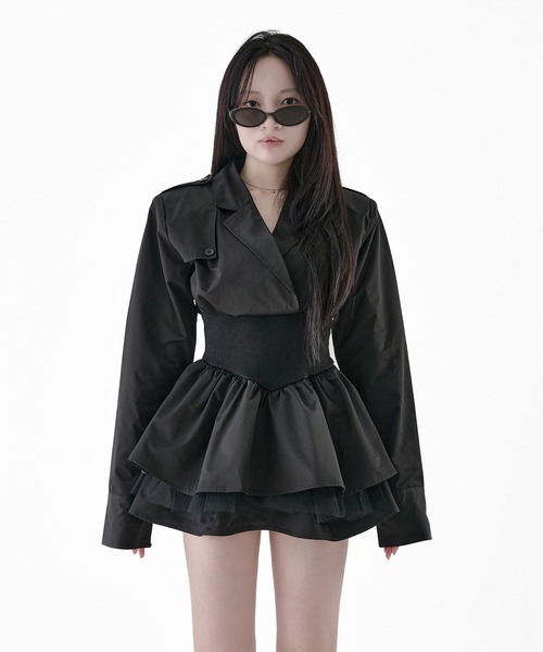 Melviianne(メルヴィアンヌ)の「Corset blazer onepiese(ワンピース・レディース・Black/MD.Gray・MEDIUM/SMALL)」の5枚目の写真