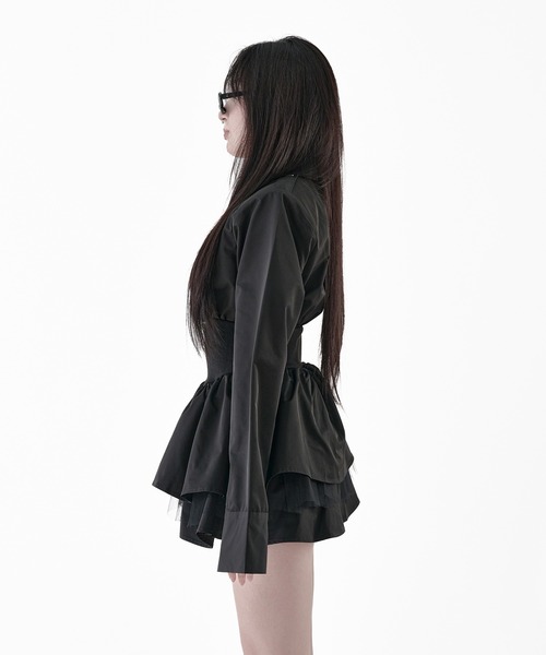 Melviianne(メルヴィアンヌ)の「Corset blazer onepiese(ワンピース・レディース・Black/MD.Gray・MEDIUM/SMALL)」の7枚目の写真