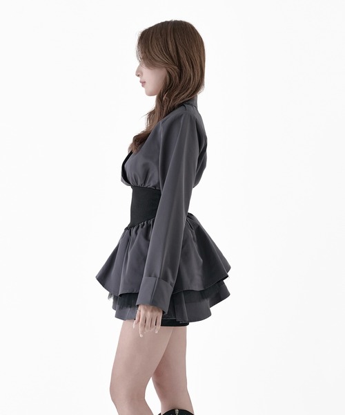 Melviianne(メルヴィアンヌ)の「Corset blazer onepiese(ワンピース・レディース・Black/MD.Gray・MEDIUM/SMALL)」の13枚目の写真