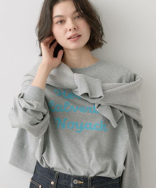 Dessin（デッサン）の「【洗える】オーガニックコットン ロングスリーブTシャツ（Tシャツ/カットソー・レディース・ネイビー/カーキ系6/グレー/ホワイト系・03/01/02）」の2枚目の写真