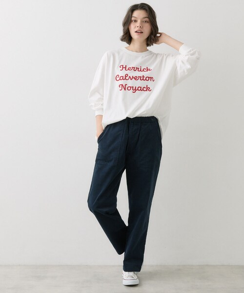 Dessin（デッサン）の「【洗える】オーガニックコットン ロングスリーブTシャツ（Tシャツ/カットソー・レディース・ネイビー/カーキ系6/グレー/ホワイト系・03/01/02）」の7枚目の写真