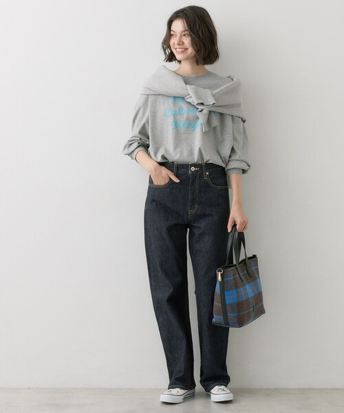 Dessin（デッサン）の「【洗える】オーガニックコットン ロングスリーブTシャツ（Tシャツ/カットソー・レディース・ネイビー/カーキ系6/グレー/ホワイト系・03/01/02）」の11枚目の写真