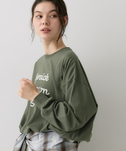 Dessin（デッサン）の「【洗える】オーガニックコットン ロングスリーブTシャツ（Tシャツ/カットソー・レディース・ネイビー/カーキ系6/グレー/ホワイト系・03/01/02）」の14枚目の写真