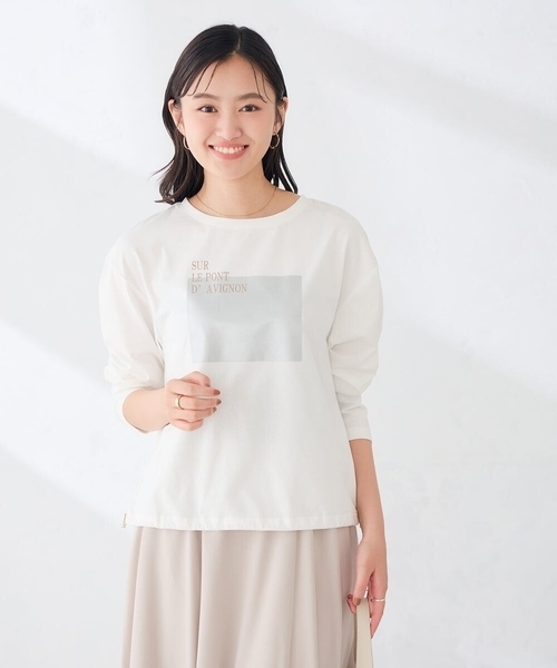 a.v.v(アーヴェヴェ)の「裾ドロスト ロンT(Tシャツ/カットソー・レディース・ホワイト/チャコールグレー・39)」の12枚目の写真