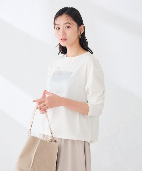 a.v.v(アーヴェヴェ)の「裾ドロスト ロンT(Tシャツ/カットソー・レディース・ホワイト/チャコールグレー・39)」の13枚目の写真