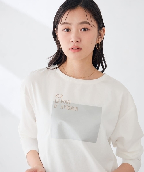 a.v.v(アーヴェヴェ)の「裾ドロスト ロンT(Tシャツ/カットソー・レディース・ホワイト/チャコールグレー・39)」の14枚目の写真
