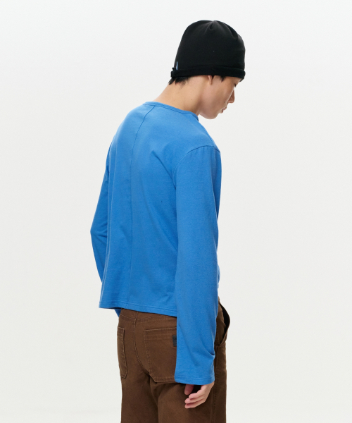 ERA(エラ)の「MEN ERA ヴィンテージコットン長袖Tシャツ - ブルー(Tシャツ/カットソー・メンズ・その他・MEDIUM/LARGE)」の3枚目の写真