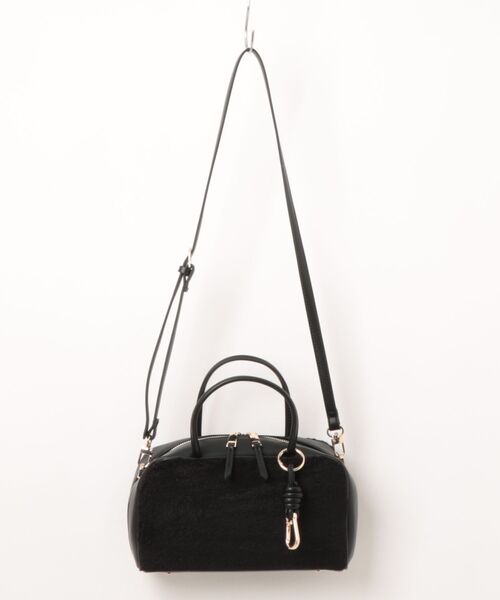 cache cache(カシュ カシュ)の「カシュカシュ cachecache / 横長ボアボストンバッグ(ボストンバッグ・レディース・ベージュ系その他/レオパード/ブラック・FREE)」の2枚目の写真