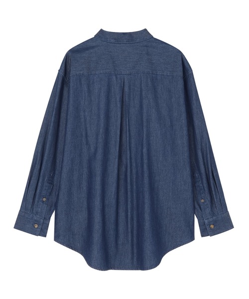 TOKYO SHIRTS（トウキョウシャツ）の「Pitta Re;) カジュアルシャツ デニム ワイドフィットシャツ 長袖 綿100% レディース（シャツ/ブラウス・レディース・ネイビー/ブラック・M/L）」の9枚目の写真