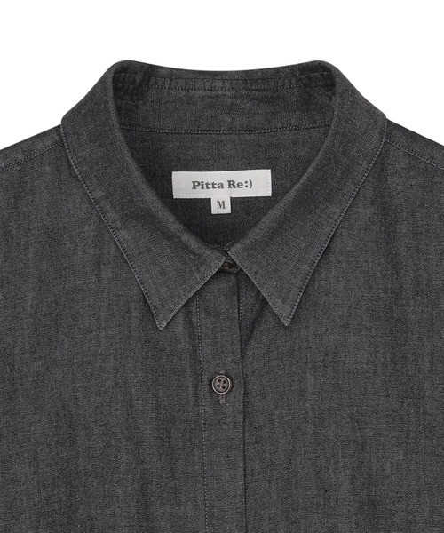 TOKYO SHIRTS（トウキョウシャツ）の「Pitta Re;) カジュアルシャツ デニム ワイドフィットシャツ 長袖 綿100% レディース（シャツ/ブラウス・レディース・ネイビー/ブラック・M/L）」の5枚目の写真