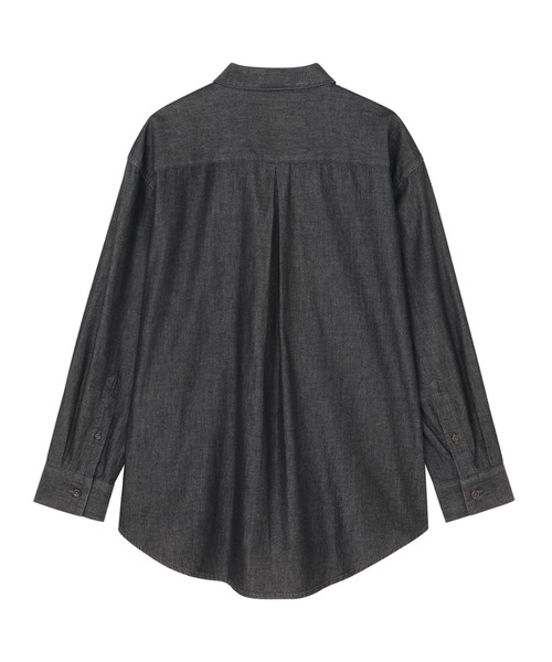TOKYO SHIRTS（トウキョウシャツ）の「Pitta Re;) カジュアルシャツ デニム ワイドフィットシャツ 長袖 綿100% レディース（シャツ/ブラウス・レディース・ネイビー/ブラック・M/L）」の4枚目の写真