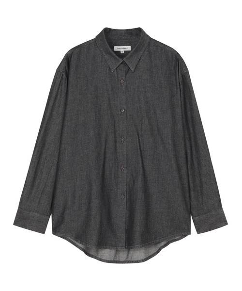 TOKYO SHIRTS（トウキョウシャツ）の「Pitta Re;) カジュアルシャツ デニム ワイドフィットシャツ 長袖 綿100% レディース（シャツ/ブラウス・レディース・ネイビー/ブラック・M/L）」の3枚目の写真