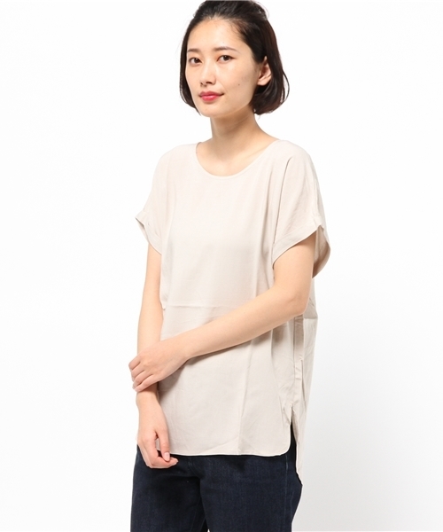 cepo（セポ）の「袖ロールチュニック（Tシャツ/カットソー・レディース・ネイビー/カーキ/グレー/ピンク・MEDIUM）」の2枚目の写真