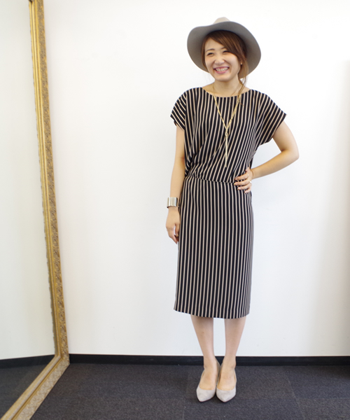 22 OCTOBRE（ヴァンドゥ－オクトーブル）の「マルチストライプスカート【セットアップ対応商品】（スカート・レディース・ネイビー/ホワイト・40/38/36）」の2枚目の写真