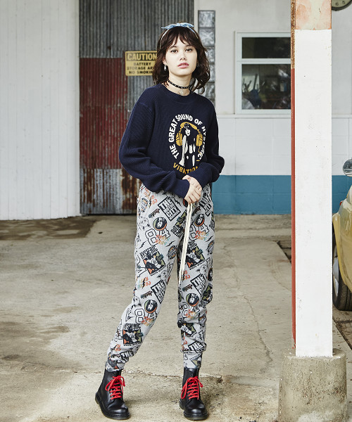 hysteric glamour CITY ROLLERS総柄　スウェットパンツ hysteric glamour CITY ROLLERS総柄スウェットパンツ