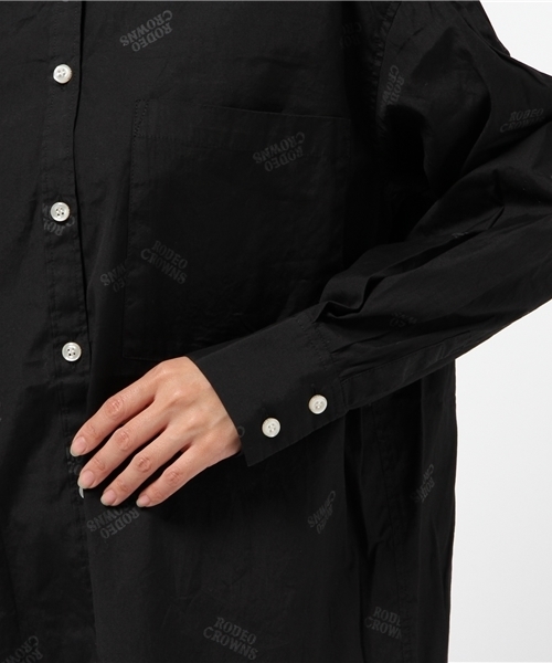 RODEO CROWNS WIDE BOWL（ロデオクラウンズワイドボウル）の「ロゴ シャツワンピース（ワンピース・レディース・ブラック系その他・SMALL）」の11枚目の写真