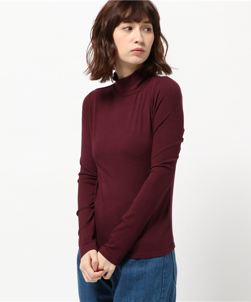 SLY（スライ）の「CUT RIB TURTLE TOPS（Tシャツ/カットソー・レディース・ブラック/イエロー系その他/トップグレー/ワインレッド・1/2）」の15枚目の写真