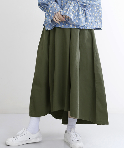 MERLOT（メルロー）の「テールカットマキシスカート4922（スカート・レディース・カーキ/ベージュ/ネイビー/オレンジ・FREE）」の3枚目の写真