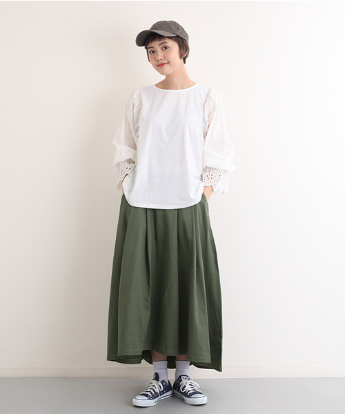 MERLOT（メルロー）の「テールカットマキシスカート4922（スカート・レディース・カーキ/ベージュ/ネイビー/オレンジ・FREE）」の22枚目の写真