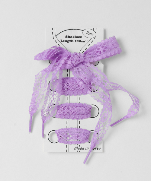 WEGO(ウィゴー)の「WEGO/レースシューレース(シューケア用品・レディース・ピンク/ホワイト/パープル/サックスブルー/ブラック・FREE)」の4枚目の写真