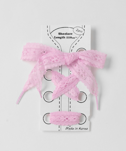 WEGO(ウィゴー)の「WEGO/レースシューレース(シューケア用品・レディース・ピンク/ホワイト/パープル/サックスブルー/ブラック・FREE)」の5枚目の写真