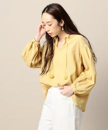 BEAUTY&YOUTH UNITED ARROWS | BY クレープギャザースタンド9分袖ブラウス ◆(シャツ/ブラウス)