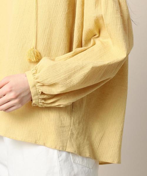 BEAUTY&YOUTH UNITED ARROWS（ビューティーアンドユースユナイテッドアローズ）の「BY クレープギャザースタンド9分袖ブラウス ◆（シャツ/ブラウス・レディース・オフホワイト/イエロー/ネイビー・FREE）」の11枚目の写真