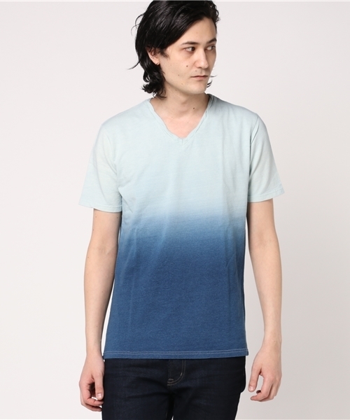 VENCEEXCHANGE（ヴァンスエクスチェンジ）の「インディゴグラデーションＴシャツ（Tシャツ/カットソー・メンズ・ブルー/ネイビー・MEDIUM/LARGE）」の2枚目の写真