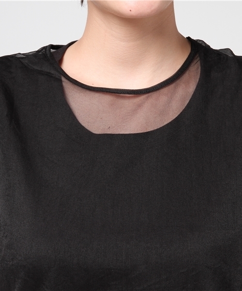 min@RNA（ミンアットアールエヌエー）の「M0354 透けレイヤードノースリ（タンクトップ・レディース・キナリ/グレー/ブラック・MEDIUM）」の7枚目の写真