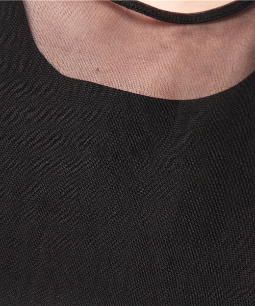 min@RNA（ミンアットアールエヌエー）の「M0354 透けレイヤードノースリ（タンクトップ・レディース・キナリ/グレー/ブラック・MEDIUM）」の10枚目の写真