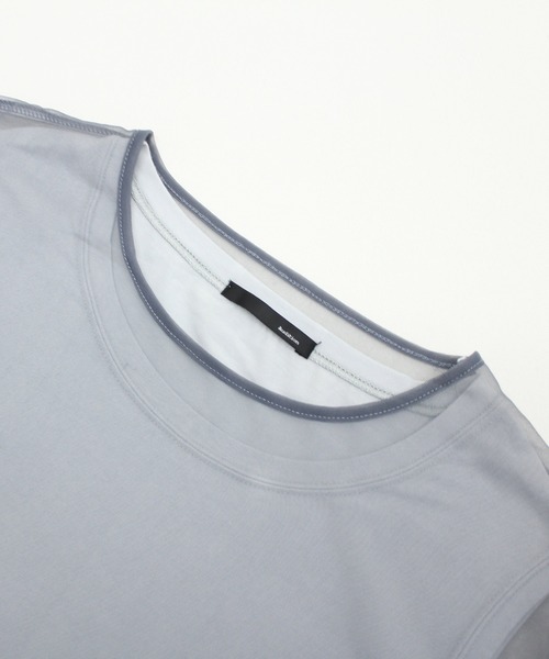 min@RNA（ミンアットアールエヌエー）の「M0354 透けレイヤードノースリ（タンクトップ・レディース・キナリ/グレー/ブラック・MEDIUM）」の14枚目の写真