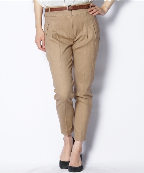 CORTES WORKS（コルテスワークス）の「ベルト付ロングパンツ（その他パンツ・レディース・ベージュ/グリーン/ネイビー/オレンジ系その他・36/38）」の2枚目の写真