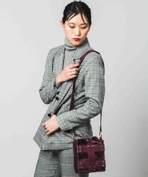 【LAUGOA】ラタン＆ファースクエアショルダー　Elle/0173-30003   