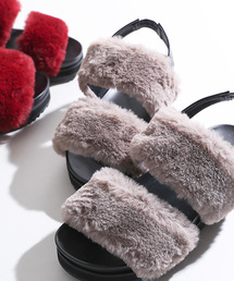 WEGO | WEGO/ダブルベルトファーサンダル(サンダル)