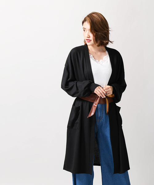 WEGO（ウィゴー）の「WEGO/ボリュームスリーブロングカーディガン（カーディガン/ボレロ・レディース・マスタード/杢グレー/ブラック/ダークグリーン/レッド・FREE）」の17枚目の写真