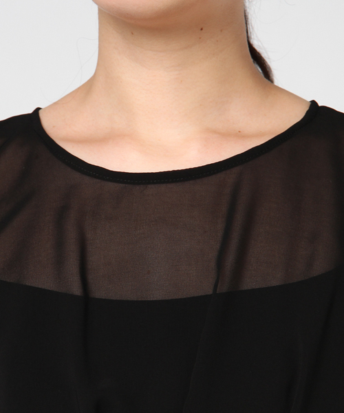 INTERPLANET（インタープラネット）の「シアートップフレアワンピース（ワンピース・レディース・ネイビー/ブラック・FREE）」の5枚目の写真