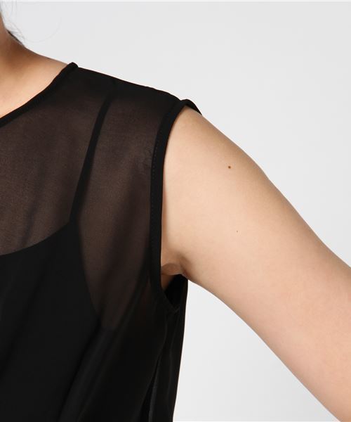 INTERPLANET（インタープラネット）の「シアートップフレアワンピース（ワンピース・レディース・ネイビー/ブラック・FREE）」の7枚目の写真