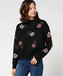 earth music&ecology | ・花柄ジャガードニットプルオーバー(ニット/セーター)