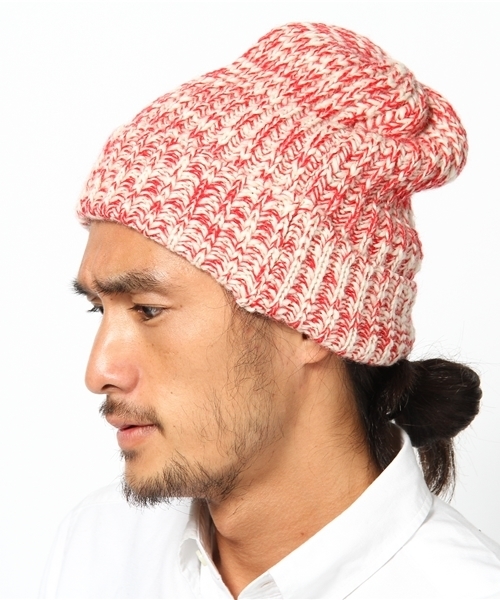 BEAMS(ビームス)の「□BEAMS / スラブKNIT CAP(ニットキャップ/ビーニー・メンズ・レッド/イエロー/グリーン/ネイビー・ONE SIZE)」の4枚目の写真