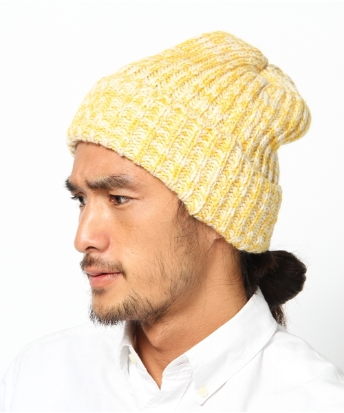 BEAMS(ビームス)の「□BEAMS / スラブKNIT CAP(ニットキャップ/ビーニー・メンズ・レッド/イエロー/グリーン/ネイビー・ONE SIZE)」の1枚目の写真