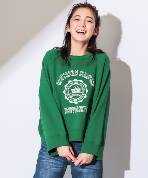 CIAOPANIC（チャオパニック）の「カレッジロゴスウェット（スウェット・レディース・ホワイト/レッド/グリーン・FREE）」の3枚目の写真