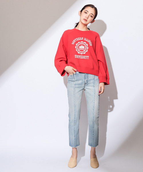 CIAOPANIC（チャオパニック）の「カレッジロゴスウェット（スウェット・レディース・ホワイト/レッド/グリーン・FREE）」の21枚目の写真