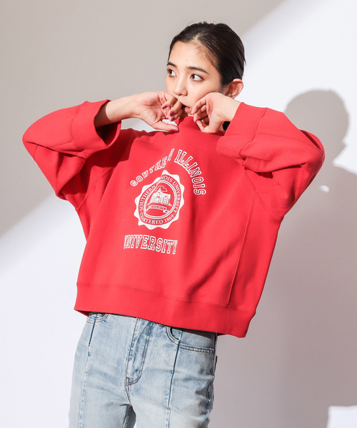 CIAOPANIC（チャオパニック）の「カレッジロゴスウェット（スウェット・レディース・ホワイト/レッド/グリーン・FREE）」の6枚目の写真