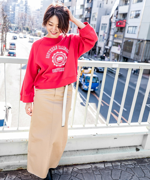 CIAOPANIC（チャオパニック）の「カレッジロゴスウェット（スウェット・レディース・ホワイト/レッド/グリーン・FREE）」の7枚目の写真