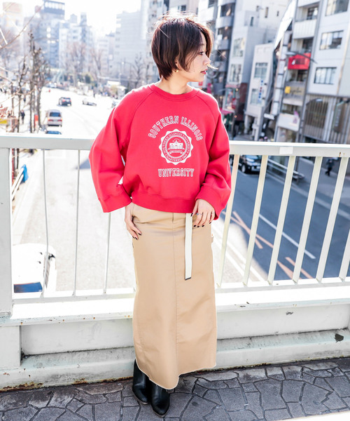 CIAOPANIC（チャオパニック）の「カレッジロゴスウェット（スウェット・レディース・ホワイト/レッド/グリーン・FREE）」の9枚目の写真