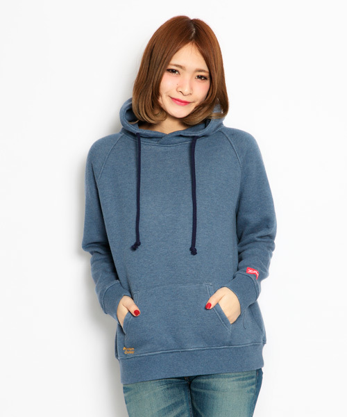 X-girl(エックスガール)の「SWEAT BIG HOODIE(スウェット・レディース・ブラック/アッシュグレー/イエロー/ブルー・1/2)」の3枚目の写真
